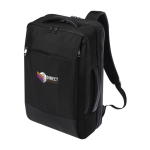 Robuster Laptop-Rucksack aus recyceltem Polyester, 17” farbe schwarz Ansicht mit Transferdruck