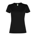 Sport-Damen-Shirt aus recyceltem Polyester, 100 g/m², Roly farbe schwarz