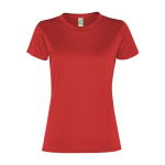 Sport-Damen-Shirt aus recyceltem Polyester, 100 g/m², Roly farbe rot