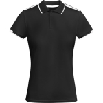 Damen-Kurzarm-Polo aus Polyester, 140 g/m2, Roly farbe schwarz