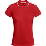 Damen-Kurzarm-Polo aus Polyester, 140 g/m2, Roly farbe rot