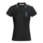 Damen-Kurzarm-Polo aus Polyester, 140 g/m2, Roly Ansicht mit Druckbereich