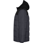 Unisex-Kapuzenjacke im Daunenstil aus Polyester, Roly farbe schwarz Seitenansicht