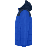 Unisex-Kapuzenjacke im Daunenstil aus Polyester, Roly farbe köngisblau Seitenansicht