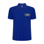 Herren-Piqué-Polo aus Materialmix, 190 g/m2, Roly farbe blau Ansicht mit Siebdruck