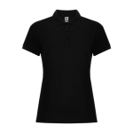 Damen-Piqué-Polo aus Baumwolle und Polyester, 190 g/m2, Roly farbe schwarz