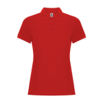 Damen-Piqué-Polo aus Baumwolle und Polyester, 190 g/m2, Roly farbe rot