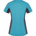 Damen-Sportshirt aus Polyester, 140 g/m2, Roly farbe türkis zweite Rückansicht