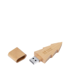 USB-Stick aus Holz in Tannenbaum-Form mit Kappe, 16 GB Ansicht mit Druckbereich