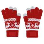 Handschuhe mit Weihnachtsmotiv und Touch-Funktion an Fingern farbe rot erste Ansicht