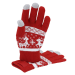 Handschuhe mit Weihnachtsmotiv und Touch-Funktion an Fingern zweite Ansicht