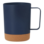 PP-Tasse mit Kork am Boden und quadratischem Griff, 400 ml farbe marineblau erste Ansicht