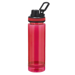 Transparente Flasche aus RPET mit Deckel und Griff, 700 ml farbe rot erste Ansicht