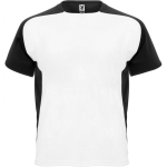 Bicolor Unisex-Sportshirt aus Polyester, 140 g/m2, Roly farbe schwarz