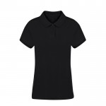 Damen-Poloshirt aus 100 % gekämmter Baumwolle, 220 g/m2 farbe schwarz erste Ansicht