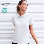 Weißes Damen-Poloshirt aus 100 % Baumwolle, 220 g/m2 farbe weiß