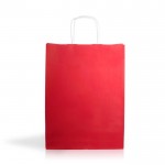 Kraftpapiertasche in vielen Farben mit Griffen, 90 g/m2 farbe rot