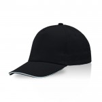 Cap aus Baumwolle mit farbigem Schirmdetail, 255 g/m² farbe schwarz