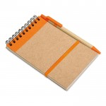 Firmennotizblöcke mit Kuli und Recyclingpapier Farbe orange