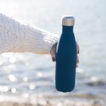 Doppelwandige Stahlflasche mit Gummibeschichtung, 500 ml farbe blau zweite Ansicht