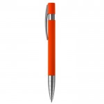 Soft-Touch-Druckstift aus Aluminium mit Metallspitze farbe orange dritte Ansicht