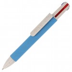 4-in-1-Multifunktionsstift aus umweltfreundlichem Papier farbe blau