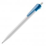 Günstiger Kuli mit originellem Clip-Design, blaue Tinte farbe hellblau