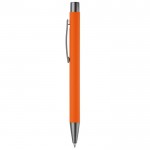 Aluminiumstift mit Soft-Touch-Oberfläche, blaue Tinte farbe orange zweite Ansicht