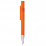 Drehbarer Kugelschreiber mit Soft-Touch-Finish, blaue Tinte farbe orange zweite Ansicht