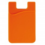 Kartenhalter aus Silikon zum Befestigen am Handy farbe orange