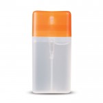 Antibakterielles Spray mit 62 % Alkohol mit Druckknopf farbe orange-transparent