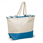 Canvas-Tasche mit buntem Boden und stabilen Kordelzuggriffen farbe hellblau