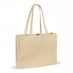 OEKO-TEX-zertifizierte Baumwolltasche mit Falte, 280 g/m2 farbe beige