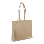 Umweltfreundliche RPET-Tasche mit Falte bedruckt, 100 g/m2 farbe beige