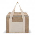 Kühltasche aus Jute und Baumwolle mit Griffen für 6 Dosen farbe beige zweite Ansicht