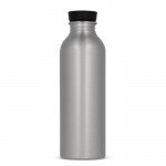 Flasche aus recyceltem Aluminium mit Bambusdeckel, 550 ml farbe silber dritte Ansicht