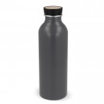 Flasche aus recyceltem Aluminium mit Bambusdeckel, 550 ml farbe dunkelgrau