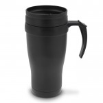 Doppelwandiger Edelstahlbecher To Go mit Tragegriff, 350 ml farbe schwarz