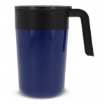 Doppelwandiger Edelstahlbecher mit Logo, 400 ml farbe dunkelblau dritte Ansicht