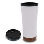 Doppelwandige Coffee-To-Go Becher mit Kork am Boden, 480 ml farbe weiß zweite Ansicht