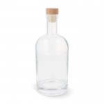 Nachhaltige Glasflasche mit Deckel aus FSC-Holz, 500 ml farbe transparent