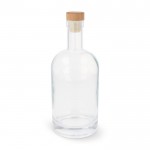 Nachhaltige Glasflasche mit Deckel aus FSC-Holz, 750 ml farbe transparent