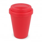 Coffee To Go Becher aus recyceltem Plastik, 250 ml farbe rot