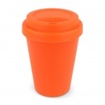 Coffee To Go Becher aus recyceltem Plastik, 250 ml farbe orange