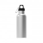 Edelstahlflasche 100% auslaufsicher mit Karabiner, 500 ml farbe silber