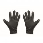 Taktile Handschuhe im sportlichen Look aus Polyester für die Smartphone-Nutzung Farbe schwarz zweite Ansicht