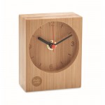 Analoge Uhr aus Bambus mit Logo bedrucken farbe holzton zweite Hauptansicht