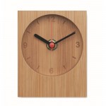 Analoge Uhr aus Bambus mit Logo bedrucken farbe holzton dritte Ansicht