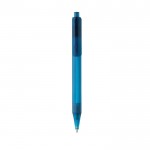 Kugelschreiber aus transparentem RPET bedrucken Farbe blau zweite Ansicht