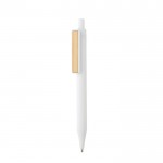 Kugelschreiber mit Bambusclip in verschiedenen Farben Farbe weiß